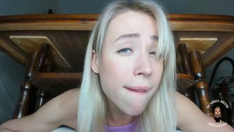 Güzel Sarışın Üvey Kız Kardeş Leksa Biffer'In Pov'Daki Kinky Deneyimi.