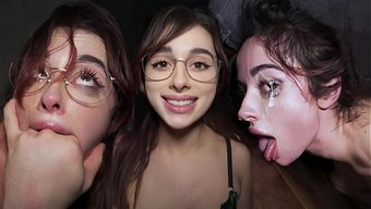 Göğüsleri Dolgun Orospu, Bitmek Bilmeyen Açlığı Yüzünden Suratına Fışkıran Dölle Doldu.