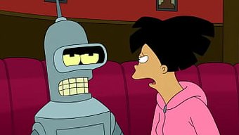 Futureama Karakterleri Amy Ve Bender, Yetişkin Animasyonunda Kafa Kafaya Gidiyorlar