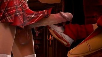 Ateşli Kadın, Iki Farklı Cinsiyetten Partnerle Üçlü Seks Yapıyor.