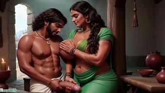 Desi Yengenin Dar Amı, Hintli Bir Aygır Tarafından Sertçe Beceriliyor.