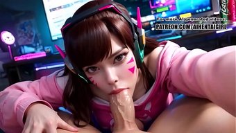 Overwatch Dva Cosplay 3d Animasyon, Sansürsüz Hentai Seks